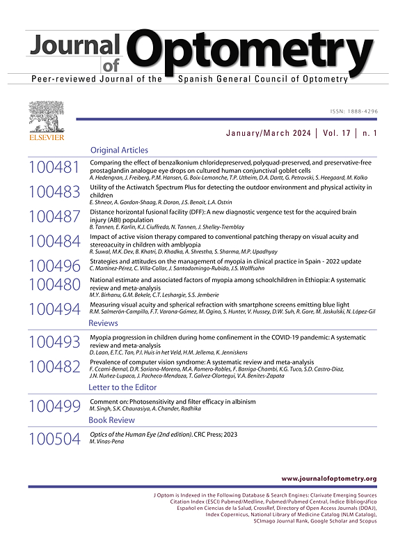 Go to journal home page - Journal of Optometry